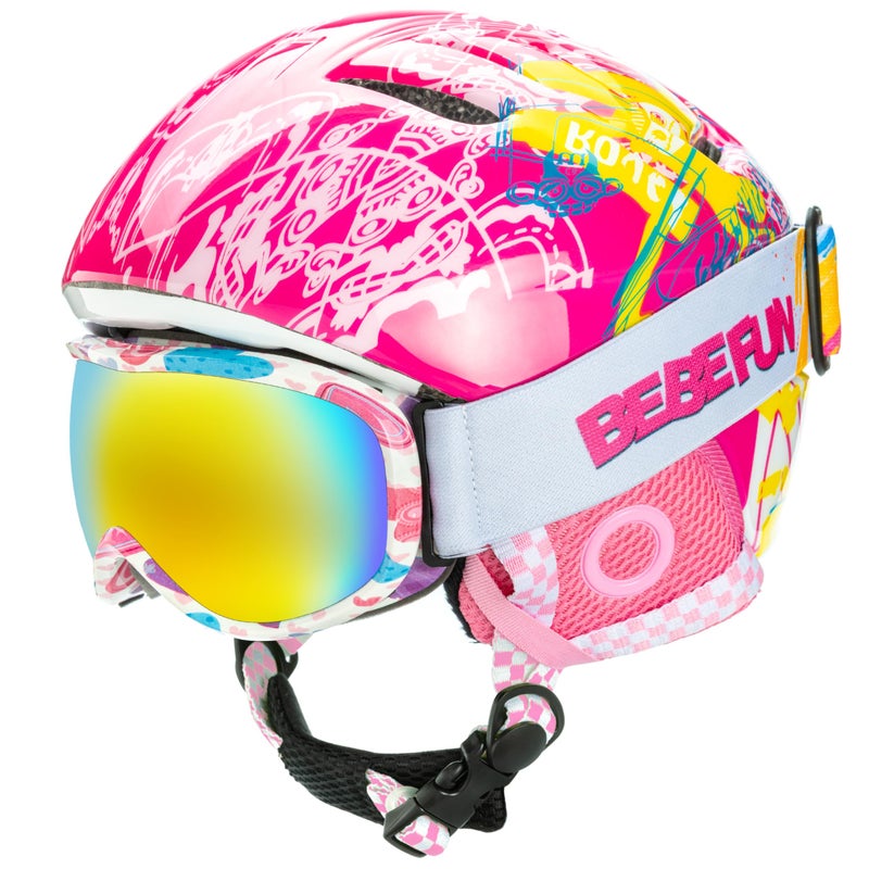 BeBeFun Toddler and Kids Ski Helmet Snowboarding Helmet with Goggles for Snow Activity Ultra Lightweight Comfort and Warmth Small Size ASTM & CE Certified Suggest 2-6years - Image 1